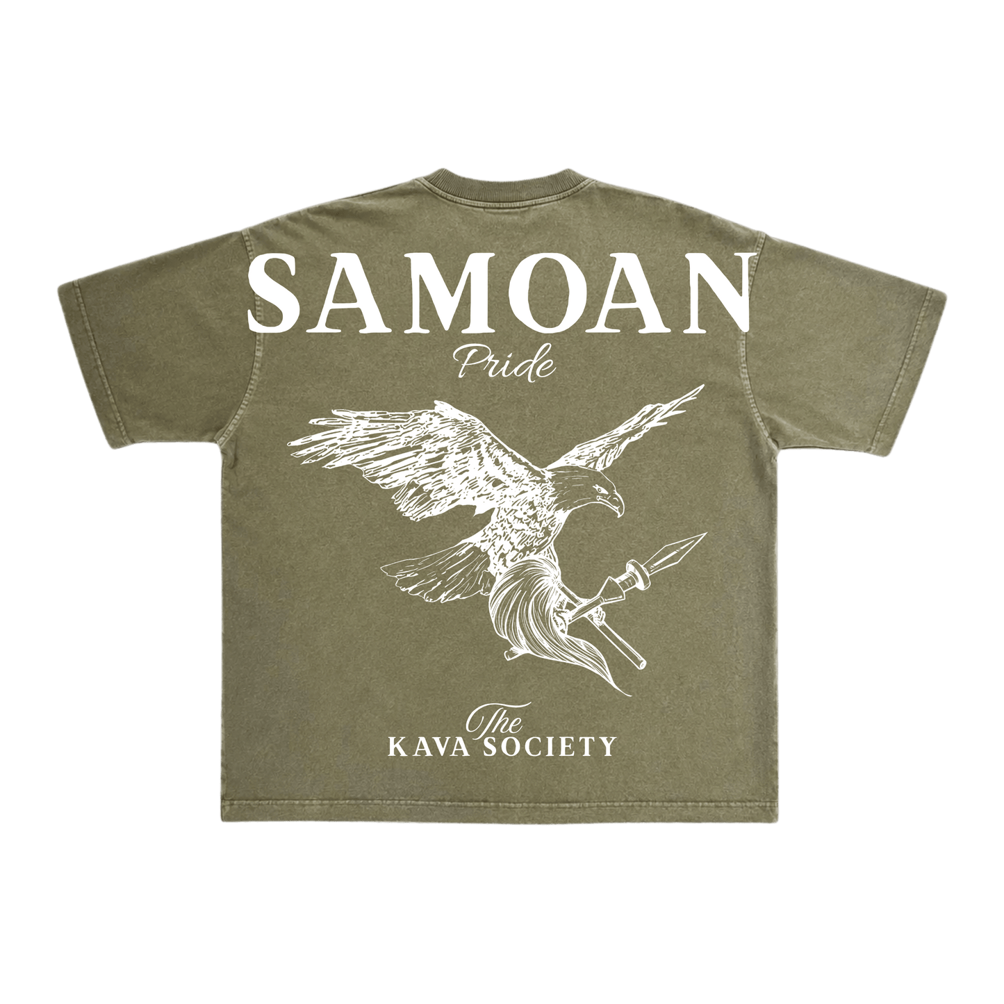 Washed Olive Green Vintage Box T (Village Line)