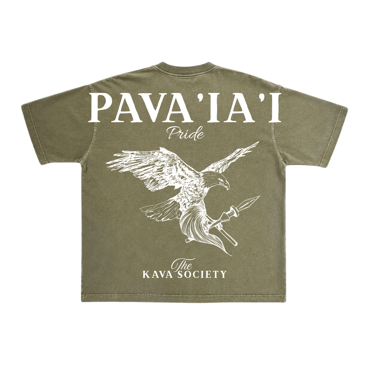 Washed Olive Green Vintage Box T (Village Line)