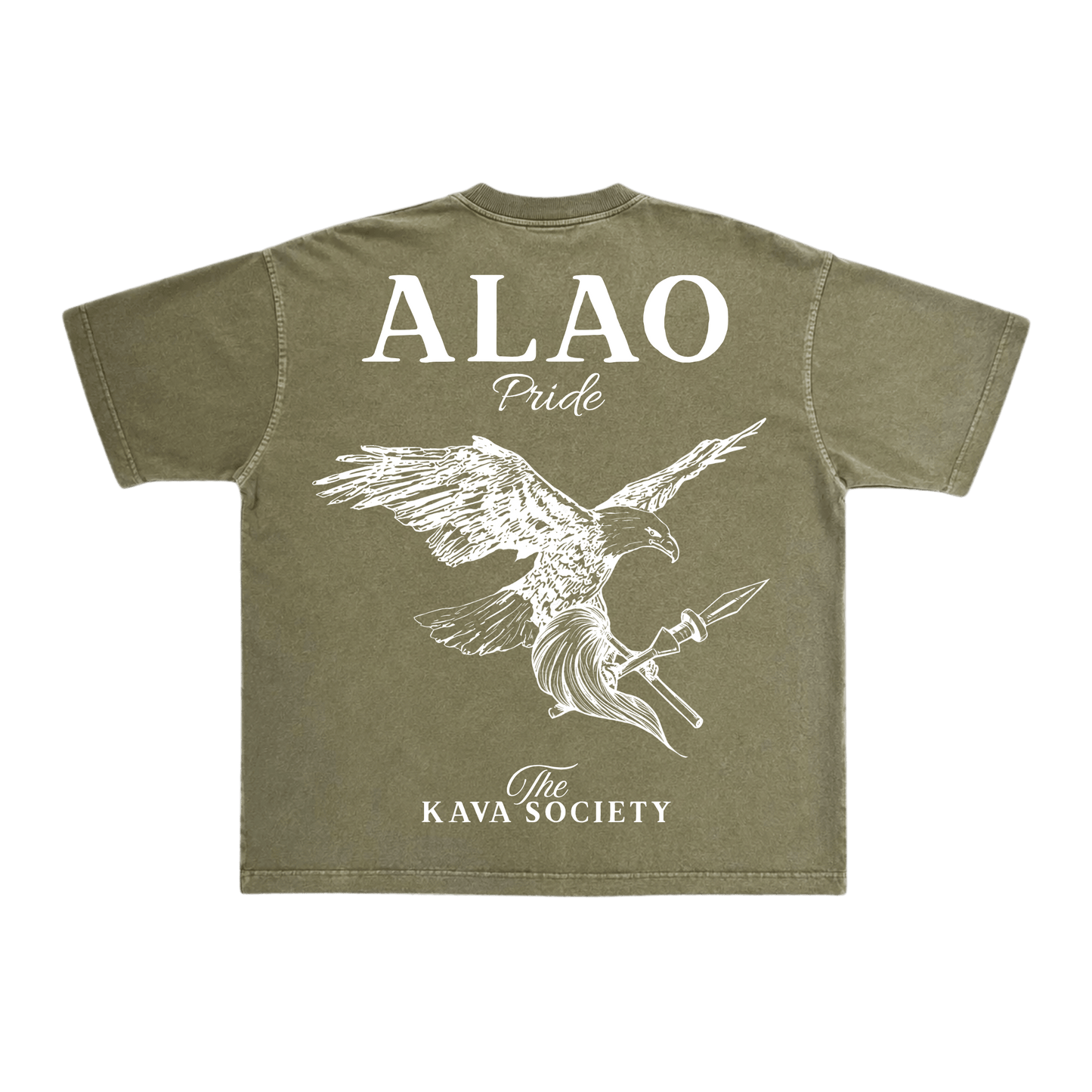 Washed Olive Green Vintage Box T (Village Line)