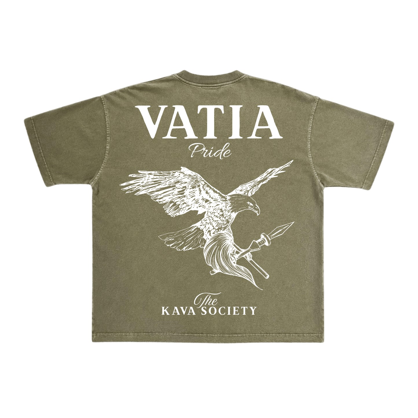Washed Olive Green Vintage Box T (Village Line)
