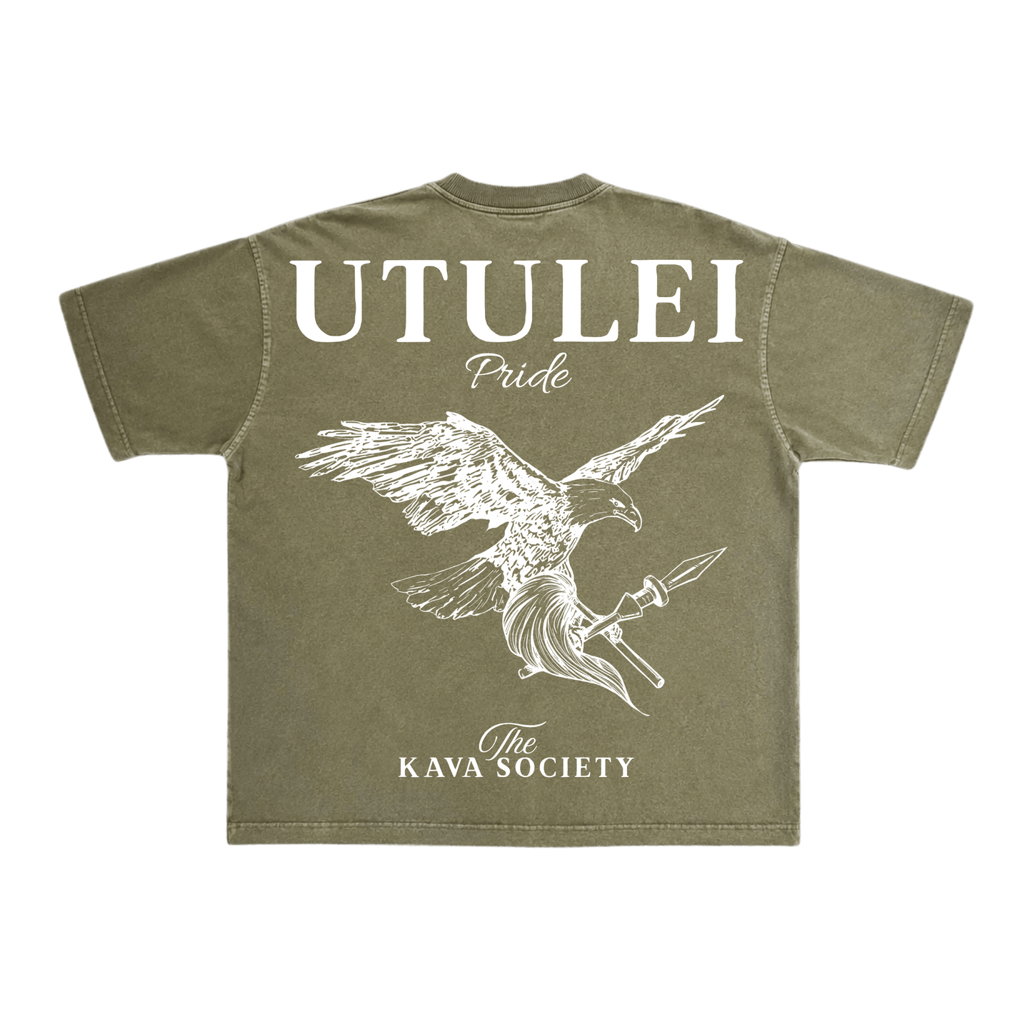 Washed Olive Green Vintage Box T (Village Line)