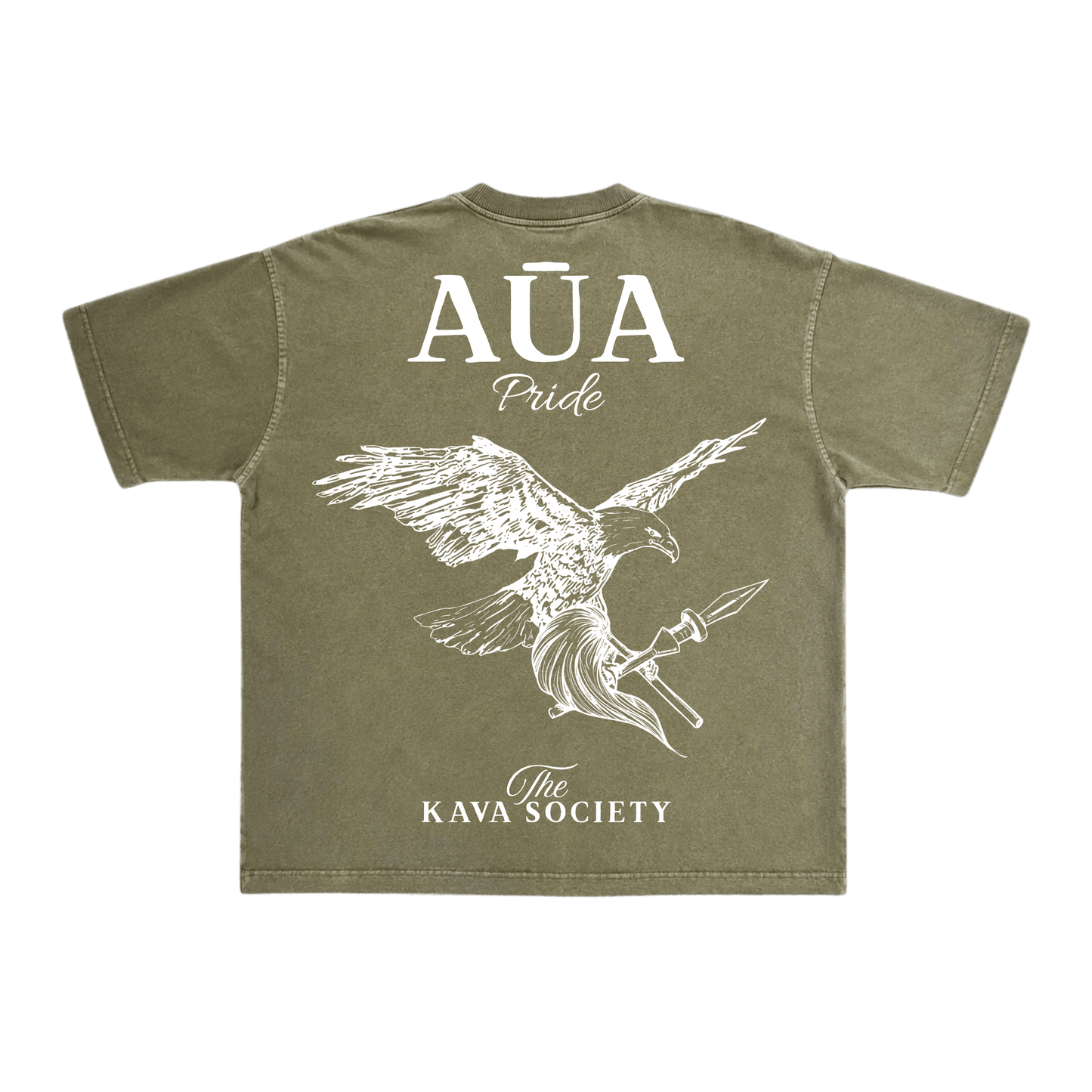 Washed Olive Green Vintage Box T (Village Line)