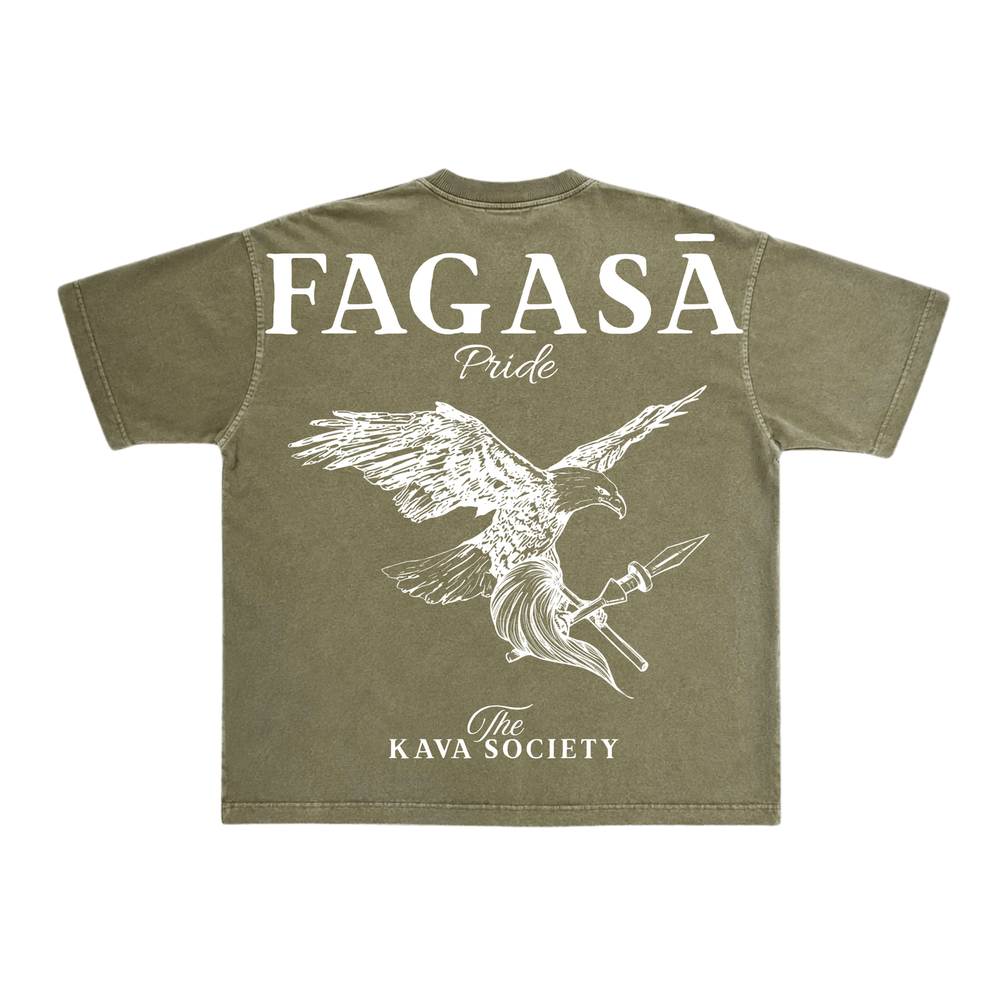 Washed Olive Green Vintage Box T (Village Line)