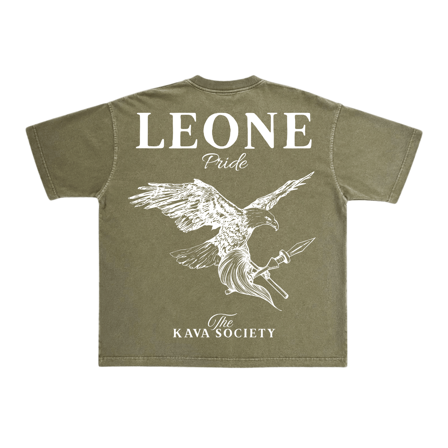 Washed Olive Green Vintage Box T (Village Line)