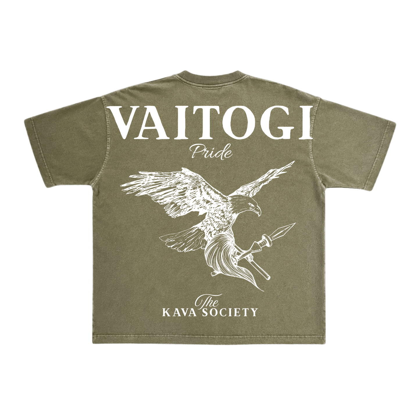 Washed Olive Green Vintage Box T (Village Line)