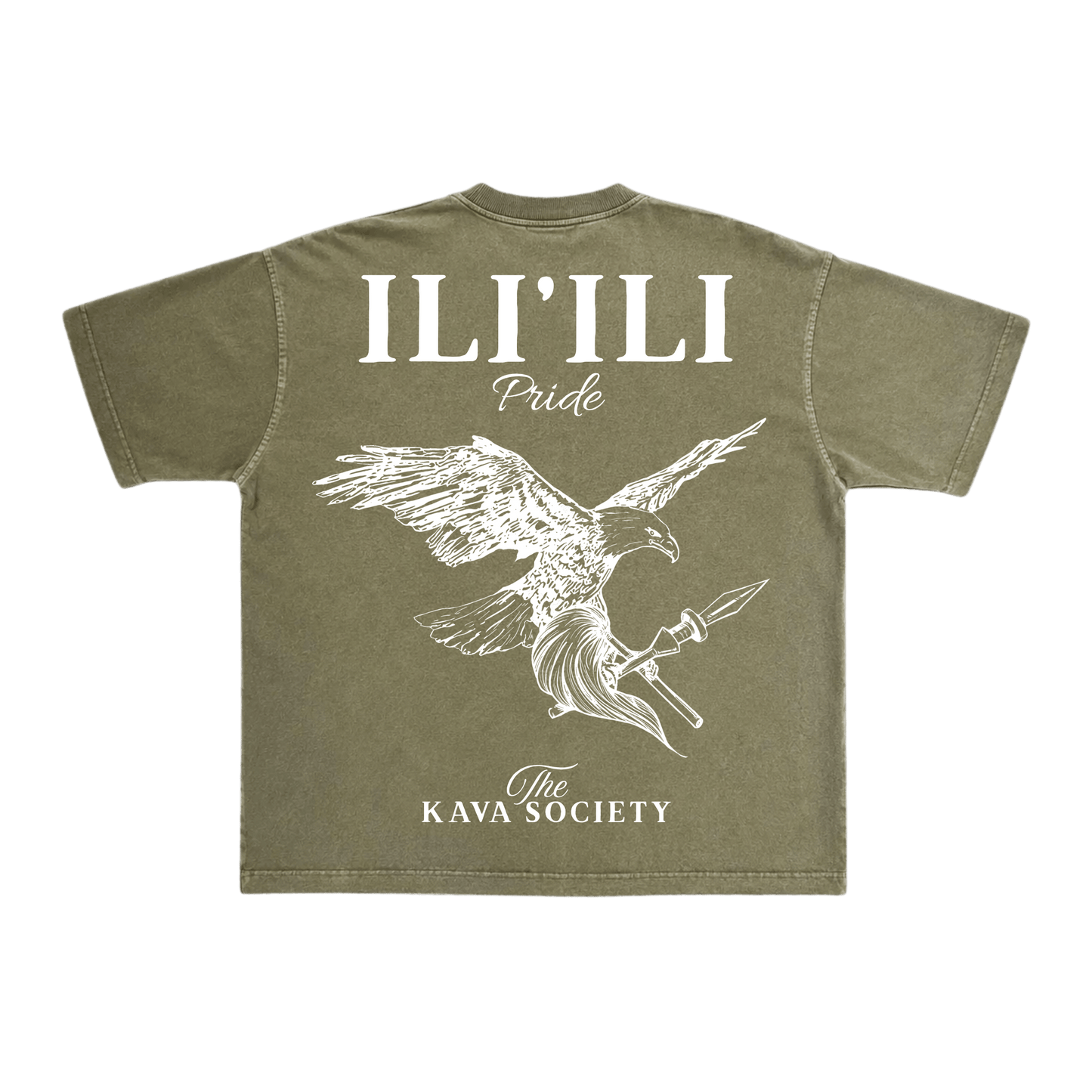 Washed Olive Green Vintage Box T (Village Line)