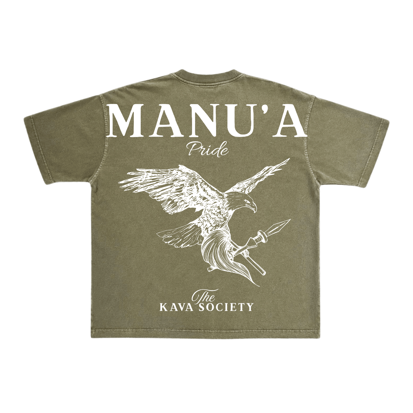 Washed Olive Green Vintage Box T (Village Line)