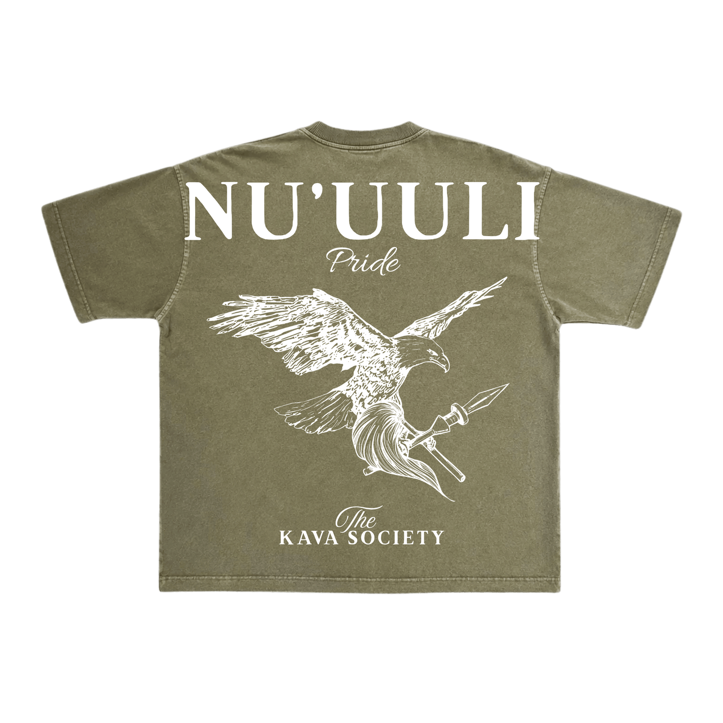 Washed Olive Green Vintage Box T (Village Line)