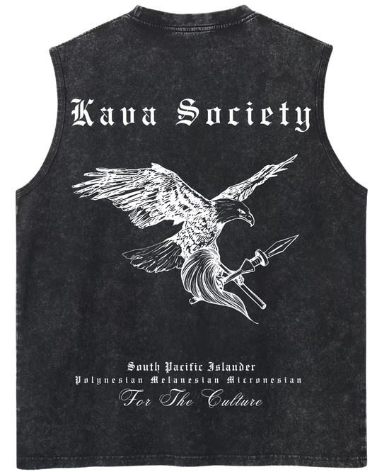 Kava Society Black Washed cut-off - PRE ORDER