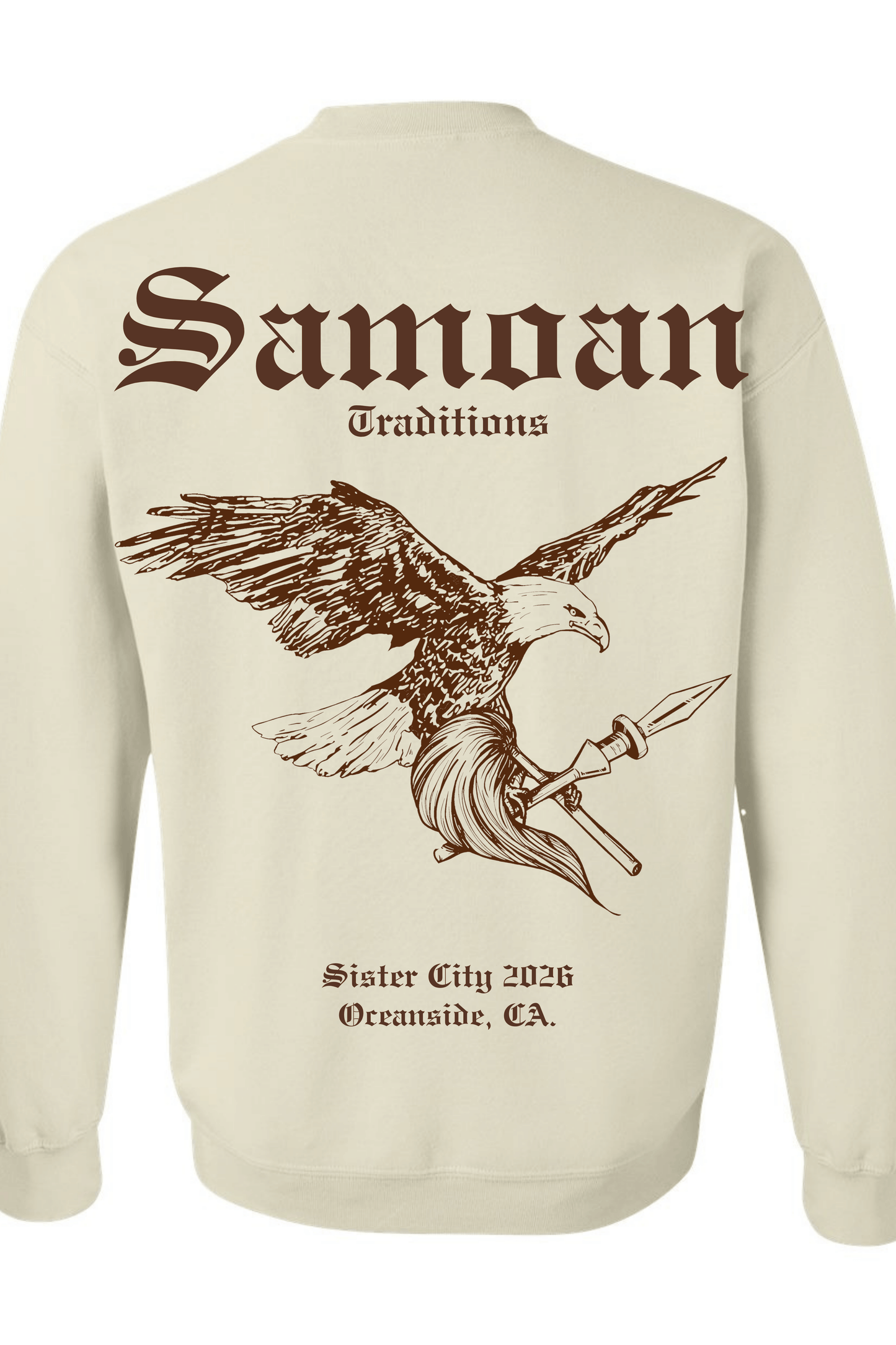 Sister City 2026 Crewneck - Brown on Tan