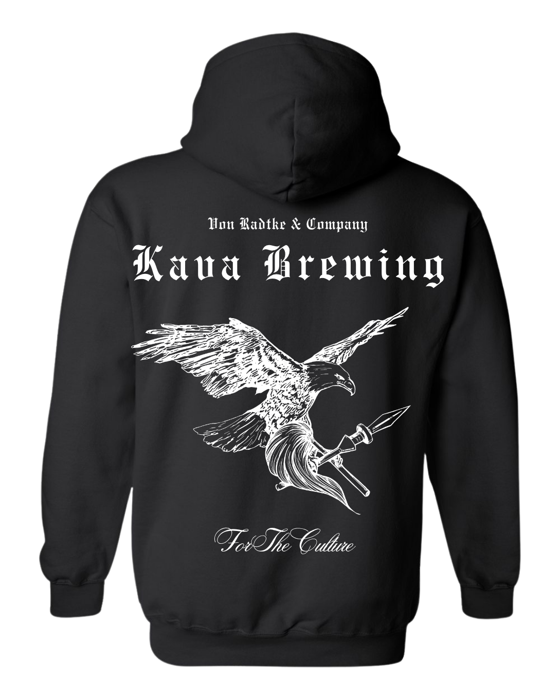 Kava Society Hoodie (White on Black) - PRE ORDER