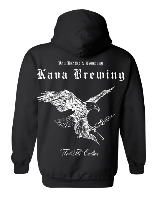 Kava Society Hoodie (White on Black) - PRE ORDER