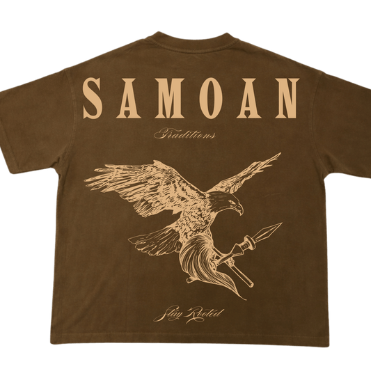 Samoan Brown Washed Box Tee - PRE ORDER