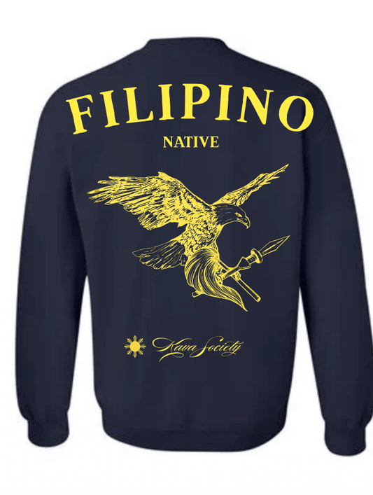 Filipino Crewneck (Yellow on Blue)- PRE ORDER