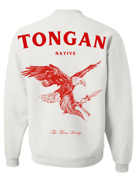 Tongan Crewneck (Red on White)- PRE ORDER