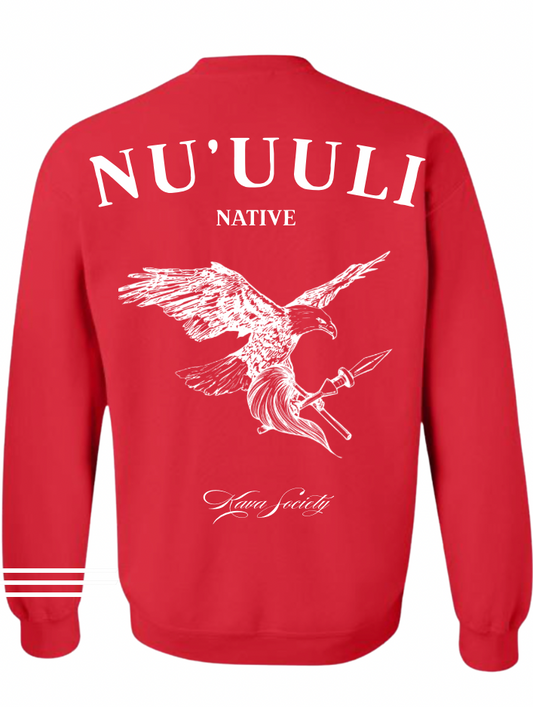 Nu'uuli Crewneck (White on Red)- PRE ORDER